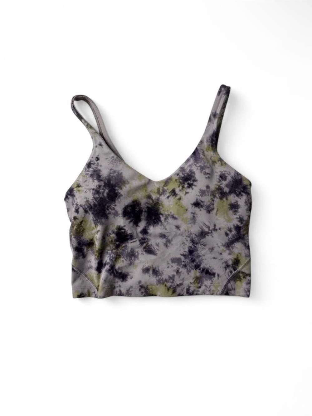 lululemon tie-dye tank crop top size 4 purple green